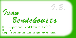 ivan bendekovits business card